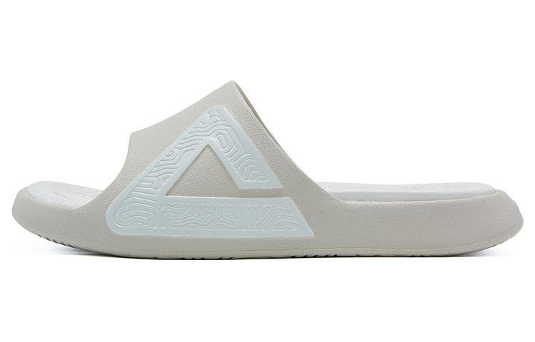 PEAK Taichi Classic Slippers Cushioning Slip Resistant Slide Slippers Women's White Light Khaki