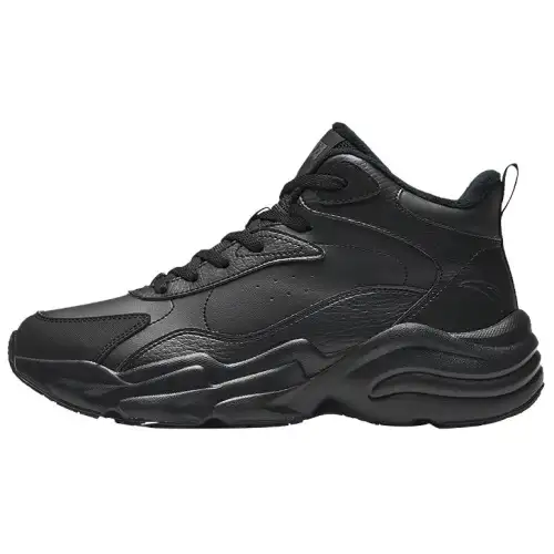 Anta Planet Fleece Lined, Comfortable Fashion Slip Resistant Thermal High top Casual Shoes Women's Gray Black