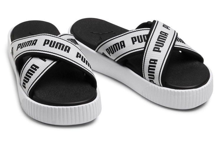 Женские шлепанцы PUMA Platform (черно-белый) — фото 3