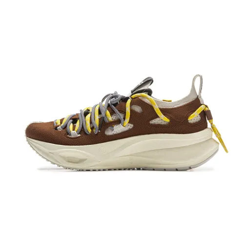 Li Ning Abrasion Resistant Breathable Low top Casual Shoes Unisex Chestnut Bark Brown/White Birch Gray