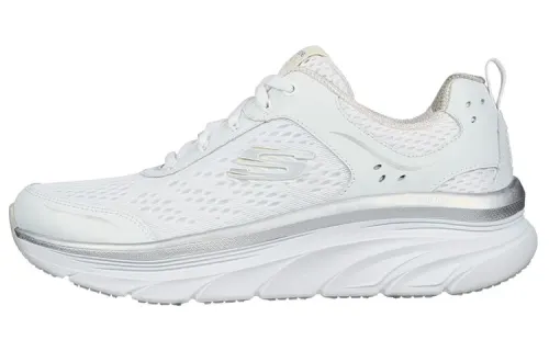 Skechers D'lux Walker Casual Shoes Women's Low Top Gray White