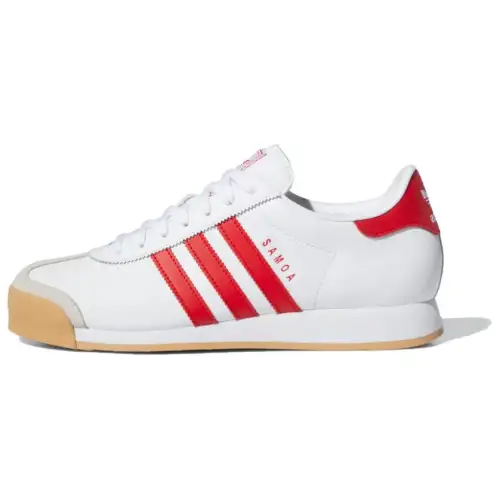 Adidas Originals Samoa Vienna Cushioning Slip Resistant Abrasion Resistant Low top Casual Shoes Men's White Red