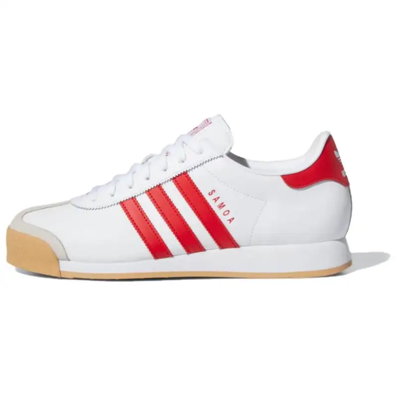 Adidas Originals Samoa Vienna Cushioning Slip Resistant Abrasion Resistant Low top Casual Shoes Men's White Red