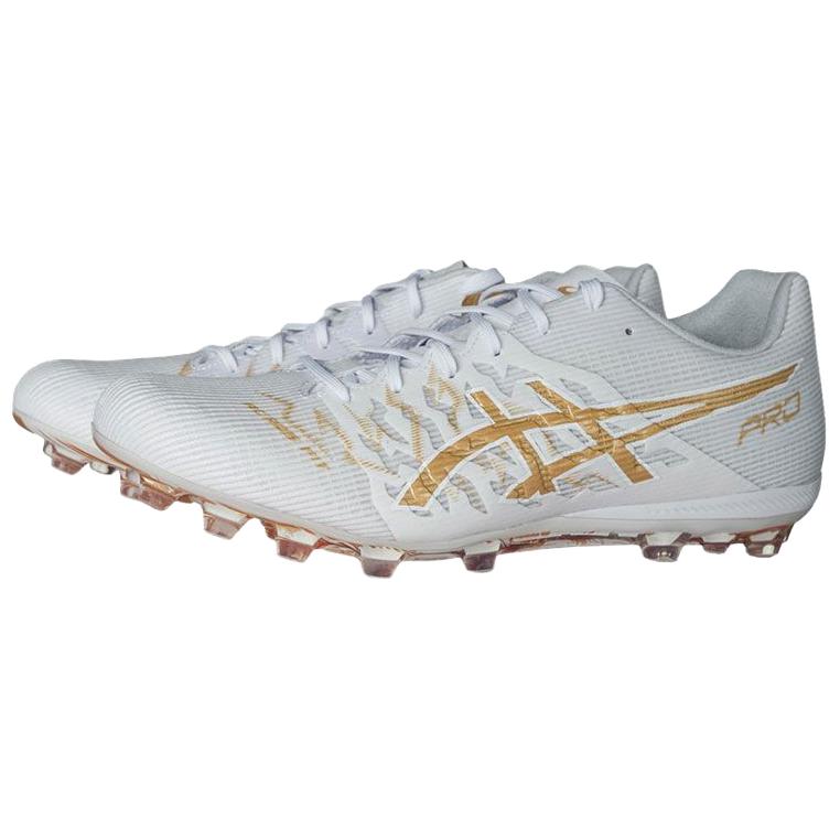 ASICS DS LIGHT ACROS PRO 3 Abrasion Resistant Soccer Shoes Unisex White Gold