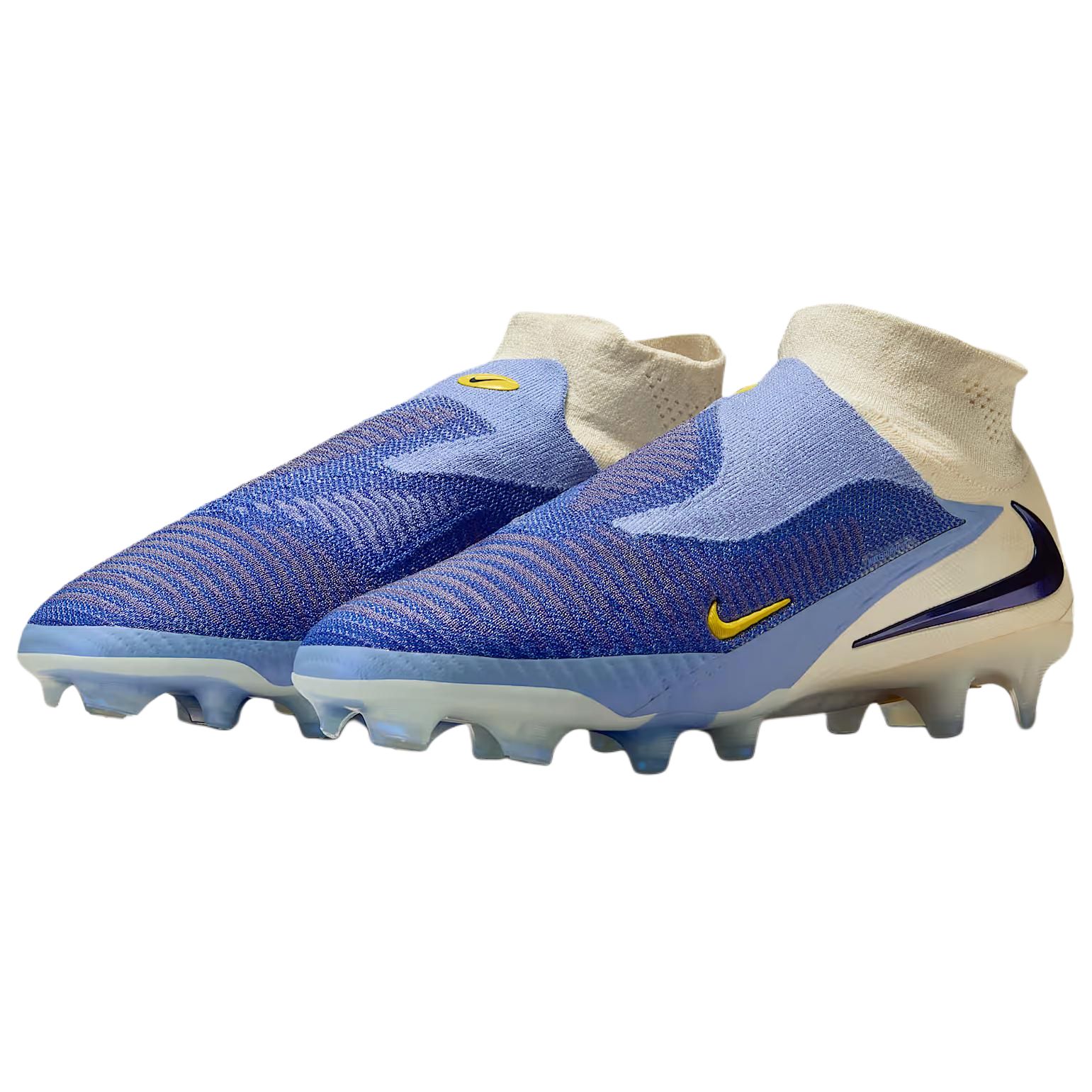 Nike Phantom 6 Abrasion Resistant Soccer Shoes Unisex Blue White
