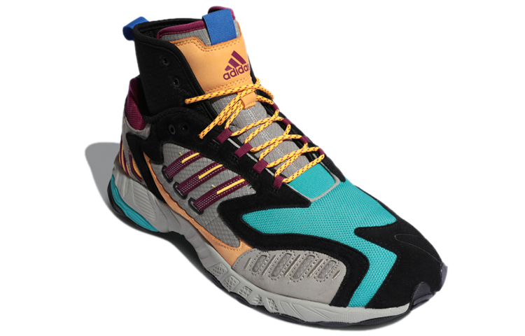 Мужские кроссовки adidas originals Torsion TRDC Mid (черно-серо-оранжево-синие) — Чёрный / серый / оранжевый / синий — фото 3
