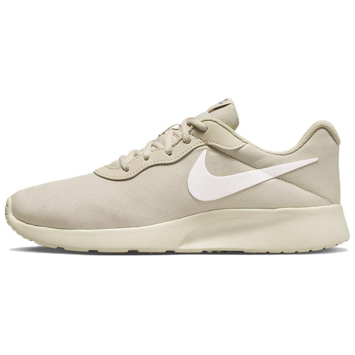 Nike Tanjun Refine fabric, sporty and comfortable, shock-absorbing, non-slip and wear-resistant, low-cut lifestyle shoes, women's beige, recyclable materials