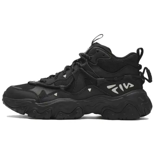 FILA FLUID 5 Cat Paw 5.0Mid Textile, Synthetic Leather Low top Casual Shoes Men's Black