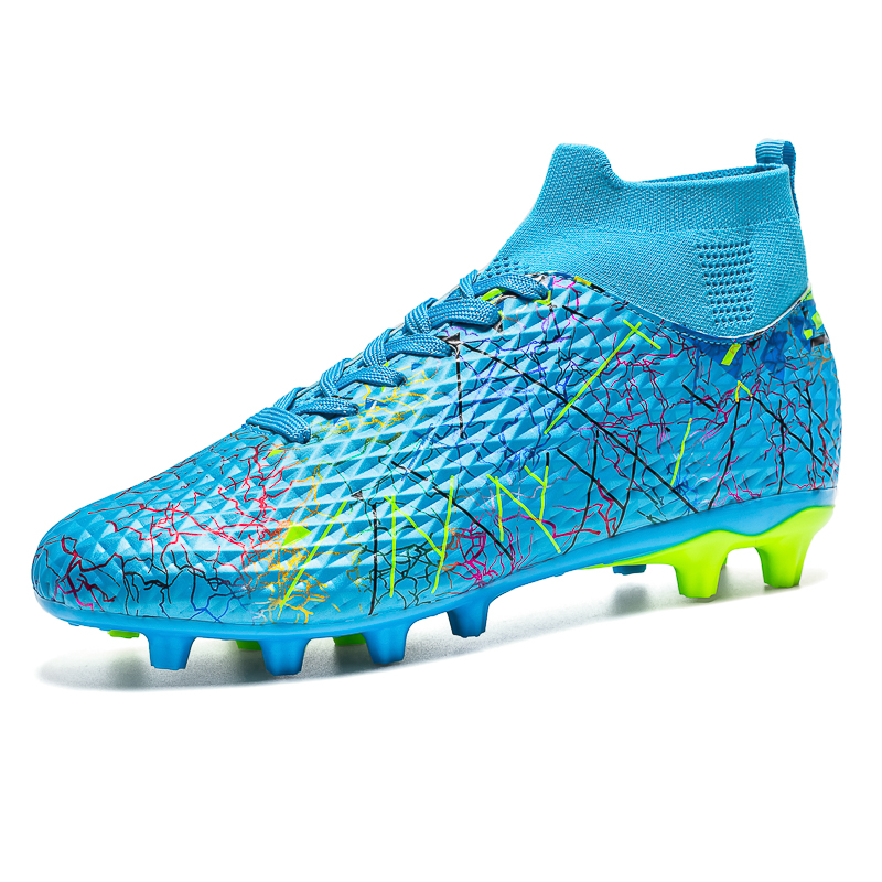 Sportful Soccer Shoes Men’s Low Top Day Blue Long Studs/Black Neon Green Long Stud/Blue Neon Green Long Stud