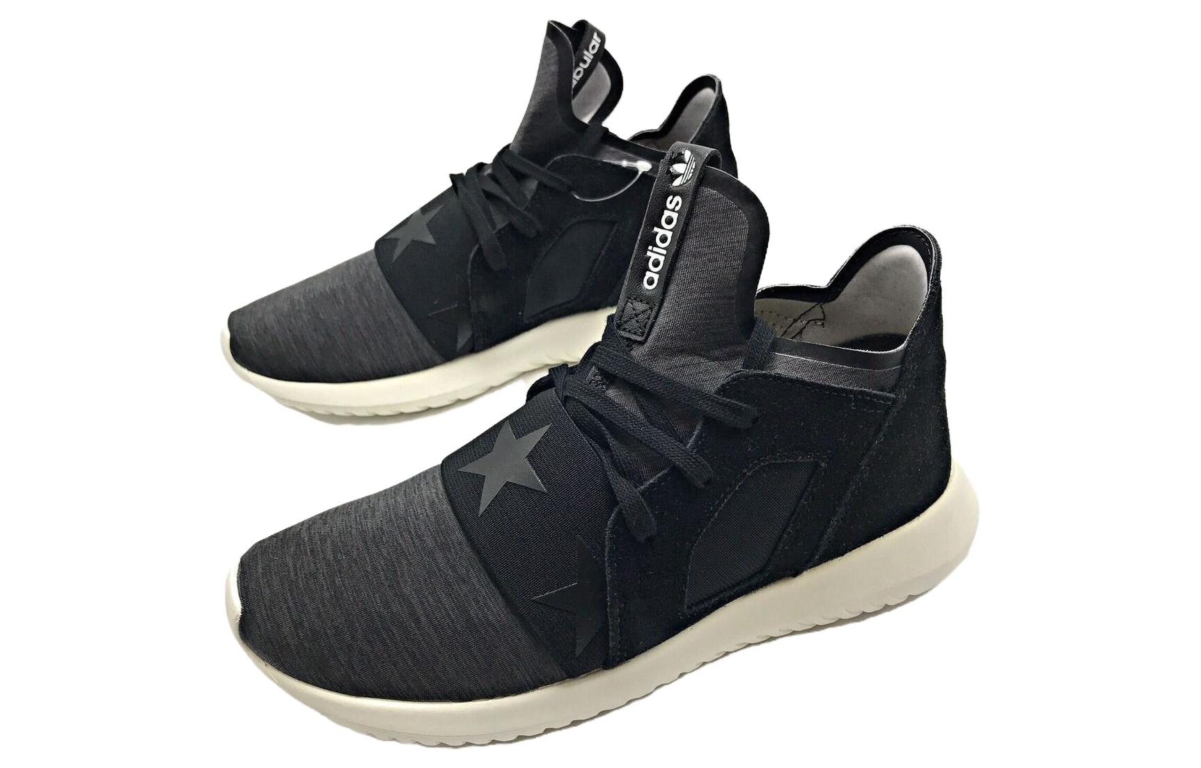 Женские кеды adidas originals Tubular Defiant (черно-серые) — фото 4