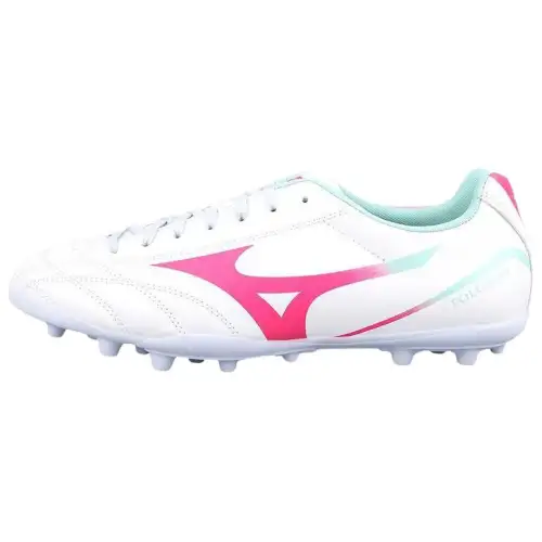 Mizuno AG Artificial Ground Slip Resistant Abrasion Resistant Breathable Coverage Soccer Shoes Men's White Pink