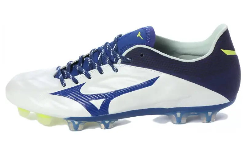 Mizuno Rebula FG Firm Ground Kangaroo Leather Slip Resistant Abrasion Resistant Soccer Shoes Men's White Blue