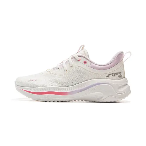 Li Ning SOFT GO 2 WMS Cushioning Slip Resistant Abrasion Resistant Support Rebound Low top Casual Shoes Women's Ivory