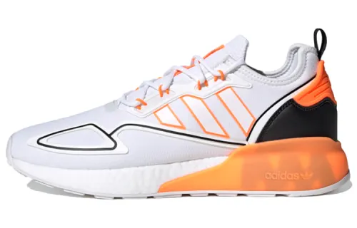 Adidas Originals ZX 2K Boost Fabric Abrasion Resistant Low top Casual Shoes Unisex White Orange