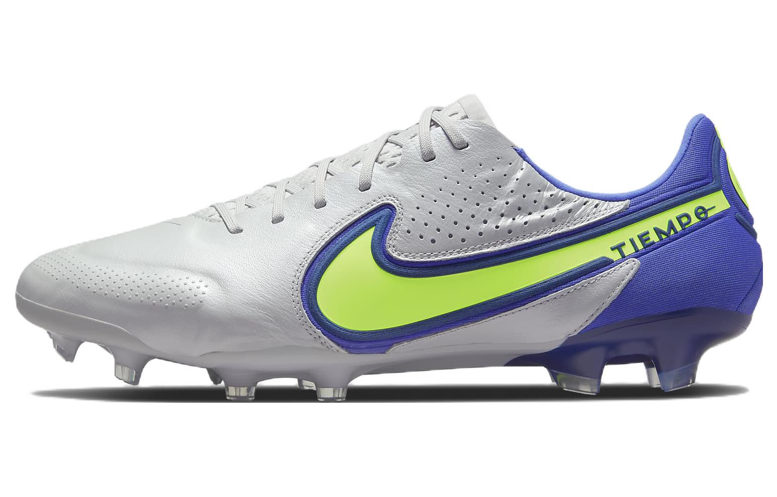 Nike Tiempo Legend 9 Elite comfortable and versatile FG (glue spikes) hard grass natural grass football shoes men's gray blue