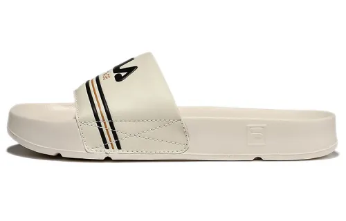 FILA Drifter Rubber Sole Slide Slippers Unisex Light Coffee Black Korean Style