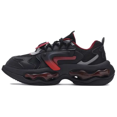 FILA FUSION Nebula VDAY Cushioning, Wear Resistant Low top Casual Shoes Men's Black Red