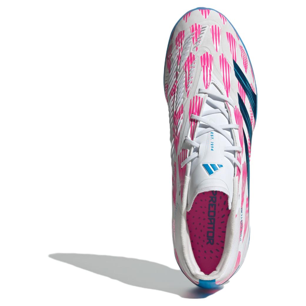 Adidas PREDATOR ELITE TF Turf Artificial Turf Slip Resistant Abrasion Resistant Soccer Shoes Unisex White Pink