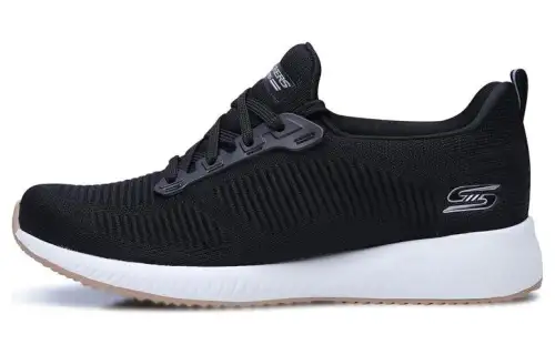 Skechers BOBS SQUAD Fabric Comfortable Abrasion Resistant Breathable Low top Casual Shoes Women's Black