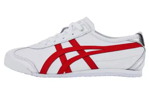Onitsuka Tiger MEXICO 66 Comfortable Cushioning Slip Resistant Low top Casual Shoes Men's White Red Korean Style
