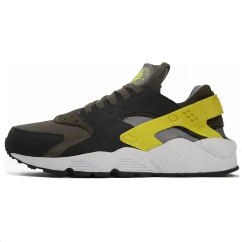 Nike Air Huarache Slip Resistant Abrasion Resistant Low top Casual Shoes Unisex Black Yellow