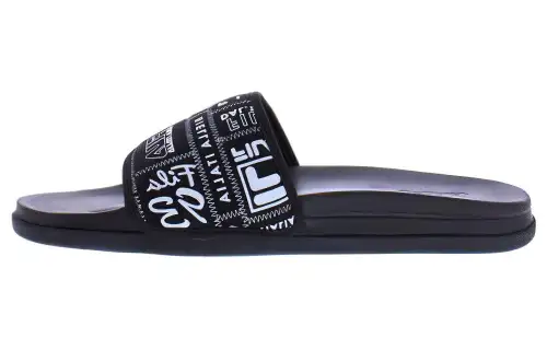 FILA Drifter Comfortable Round Toe Slide Slippers Men's Black