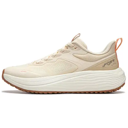 Li Ning Soft Lite Slip Resistant, Abrasion Resistant, Breathable, Lightweight Low top Running Shoes Women's White Umber