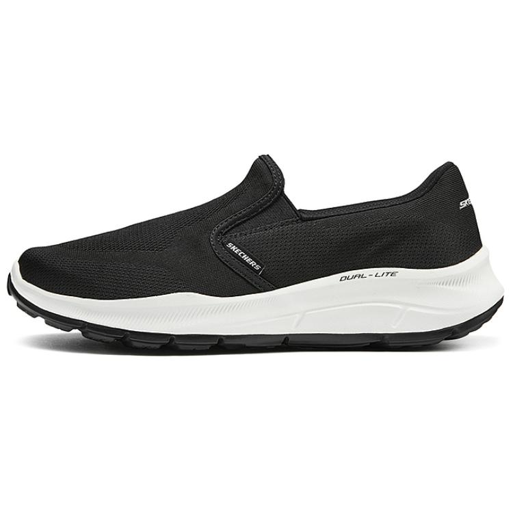 Skechers Skechers Equalizer 5.0 mesh fabric slip-on sports shock-absorbing wear-resistant breathable low-cut lifestyle shoes men's black and white