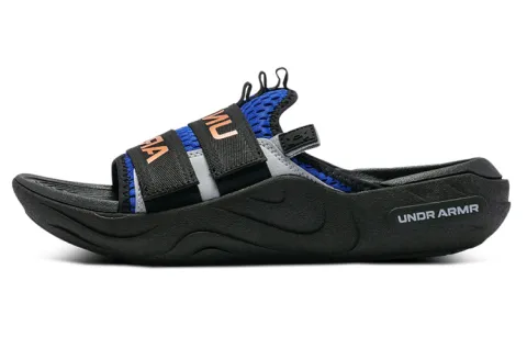 Under Armour Alpha Rubber Sole Slide Slippers Unisex Black Blue