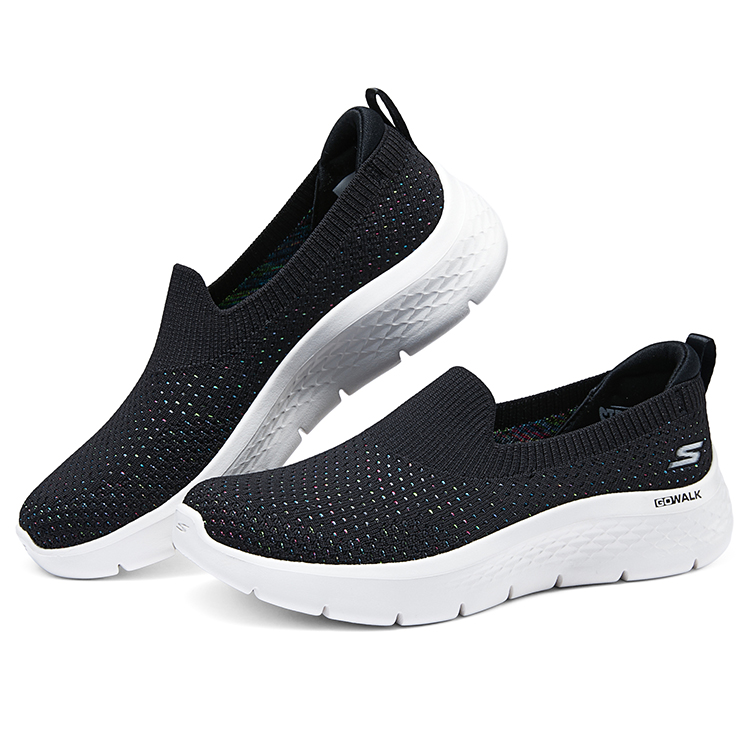 Skechers Go Walk Fle Mesh, Textile Wear resistant And Lightweight Low top Casual Shoes Women’s Black White