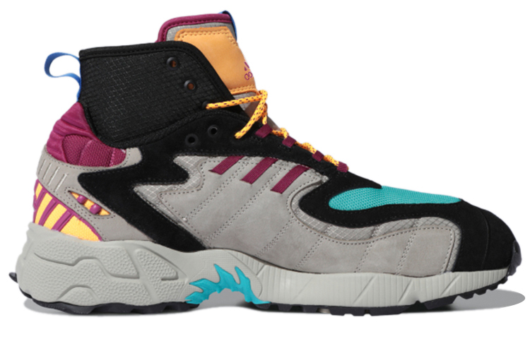 Мужские кроссовки adidas originals Torsion TRDC Mid (черно-серо-оранжево-синие) — Чёрный / серый / оранжевый / синий — фото 2