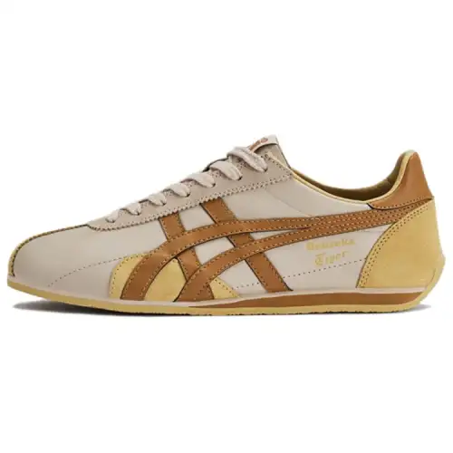 Onitsuka Tiger Runspark Slip Resistant Abrasion Resistant Low top Casual Shoes Unisex Beige Yellow