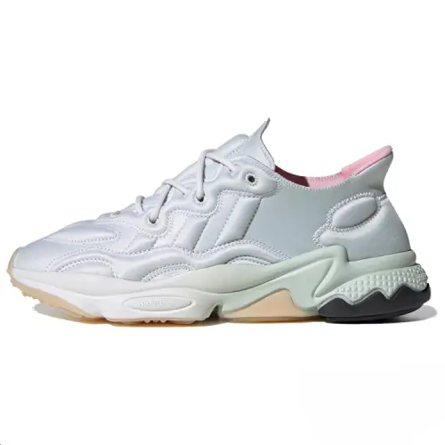 Adidas Originals Ozweego Fabric Slip Resistant Low top Casual Shoes Women's Gray White Pink