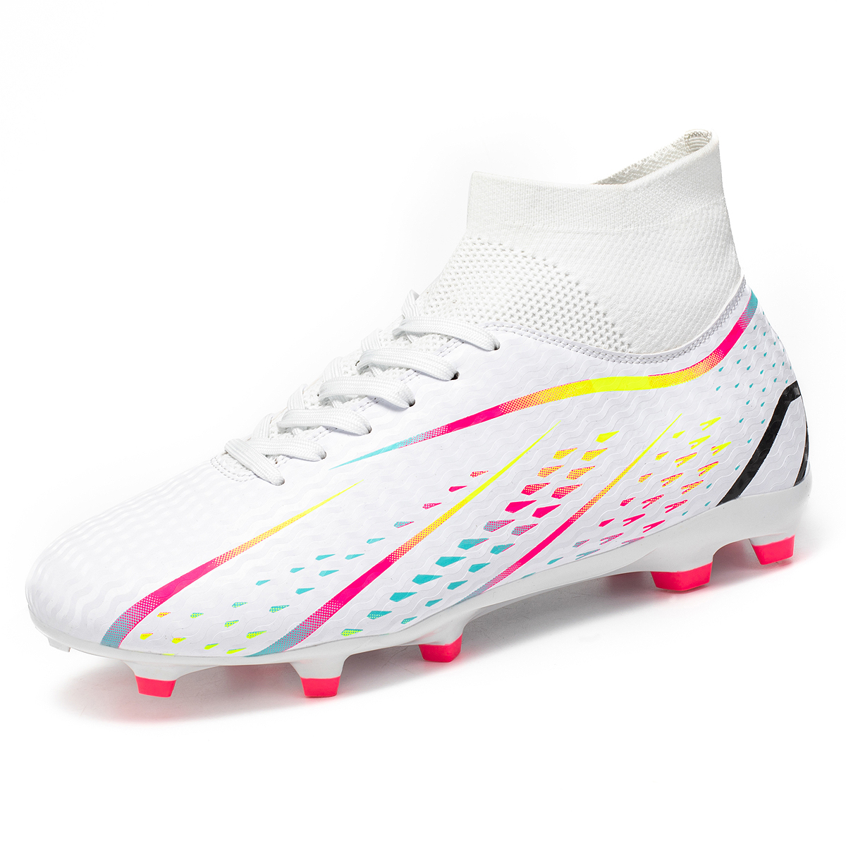 Sportful Soccer Shoes Men’s Low Top White Long Studs/Black Long Studs/Aqua Long Studs