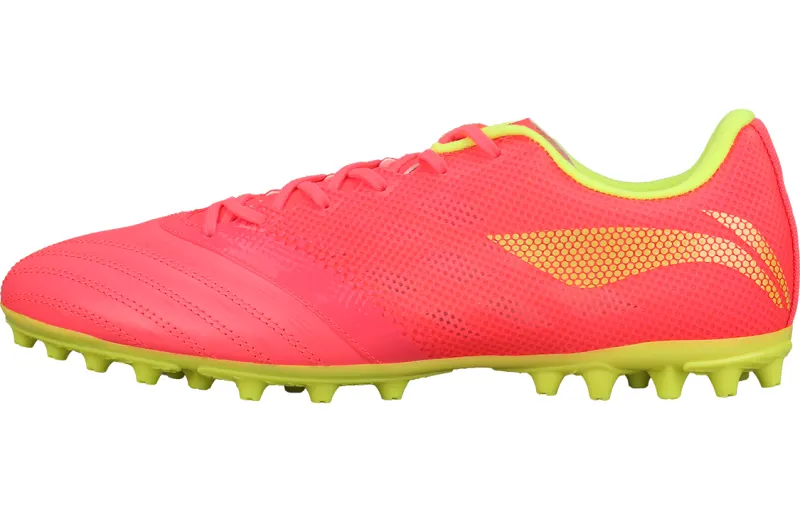 Li Ning Iron MG Multi Ground Artificial Turf Coverage Soccer Shoes Men's Neon Red