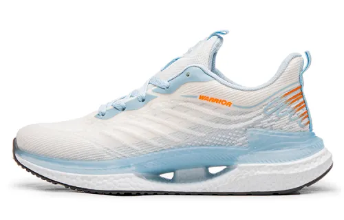 Warrior Huili High School Entrance Examination Physical Test Student Running Shoes Trendy Versatile Soft Sole Comfortable Breathable Lightweight Rebound Low-top Life Casual Shoes Same Style for Men and Women White and Blue