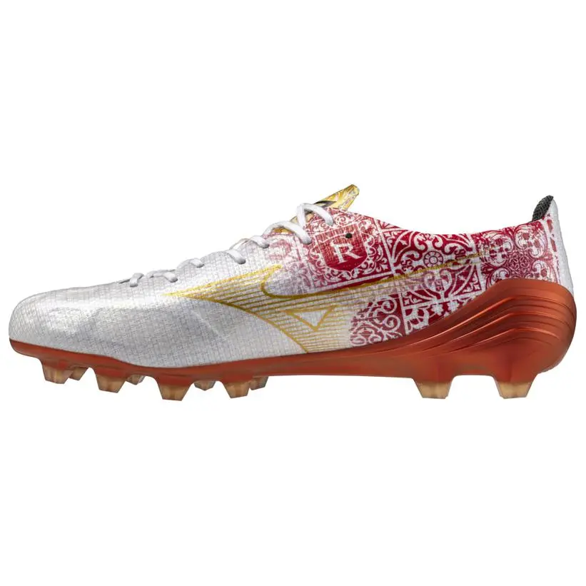 Mizuno Slip Resistant Abrasion Resistant Soccer Shoes Unisex White Red