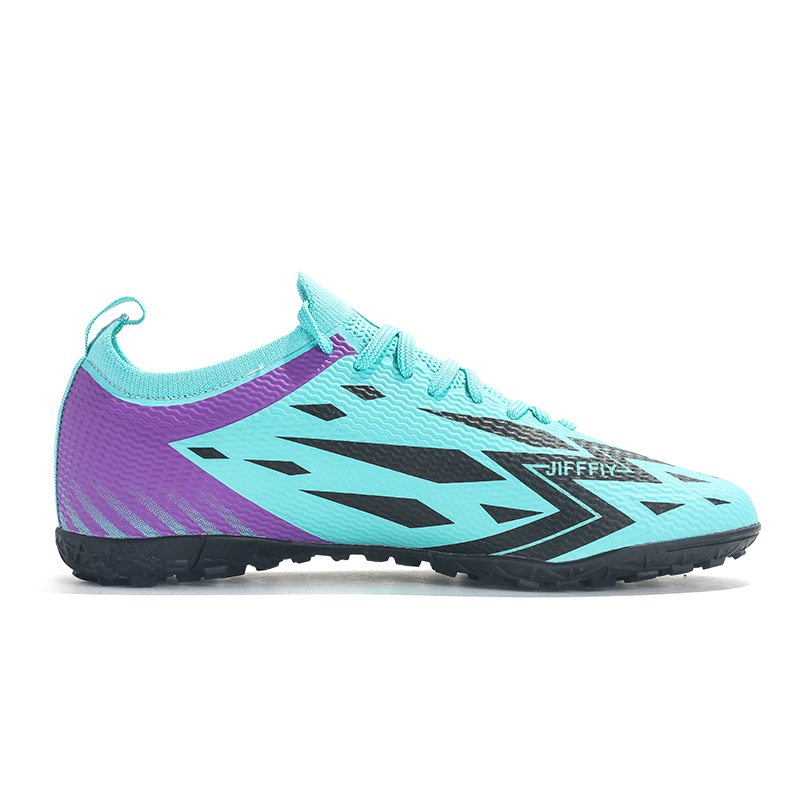 Jifffly Cushioning Slip Resistant Abrasion Resistant Support Soccer Shoes Unisex Lake Green