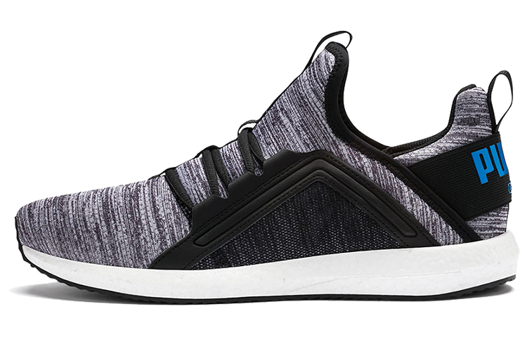 PUMA Mega Energy Heather Knit Cushioning Abrasion Resistant Lightweight Low top Casual Shoes Men's Gray Black White