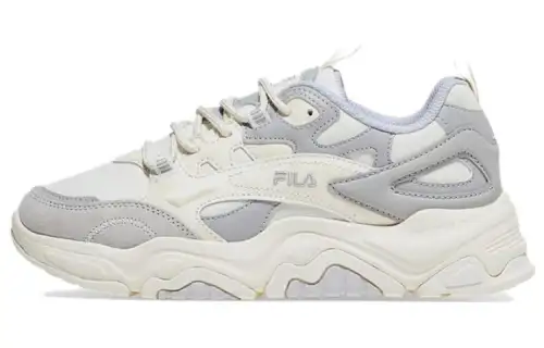 FILA Tiny Rumble Comfortable Cushioning, Wear Resistant Low top Casual Shoes Unisex White Gray Korean Style