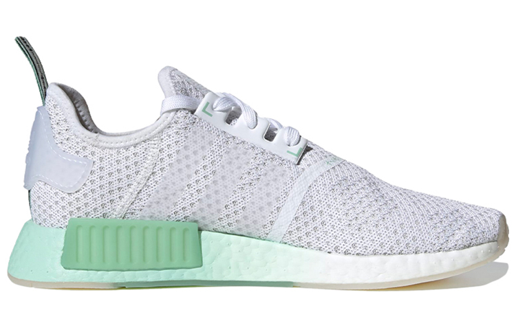 Кроссовки adidas originals NMD_R1 (белый / зеленый) — Белый / зелёный — фото 2