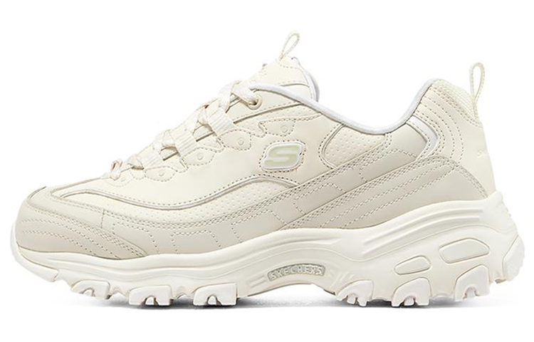 Женские кроссовки Skechers D'LITES 1.0 (бежево-белые)
