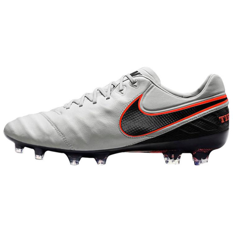 Nike Tiempo Legend 6 Comfortable And Lightweight Slip Resistant Abrasion Resistant Soccer Shoes Unisex White Black