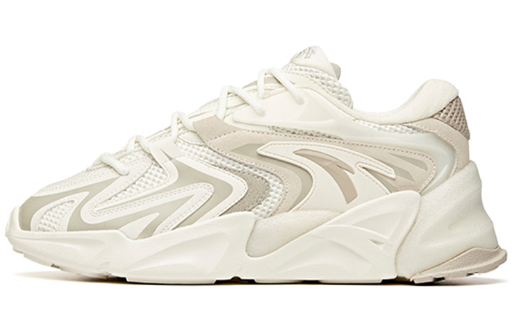 Anta Pulse Slip Resistant Abrasion Resistant Low top Chunky Sneakers Ivory White