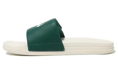 FILA Rubber Sole Abrasion Resistant Slide Slippers Unisex Green Beige Korean Style