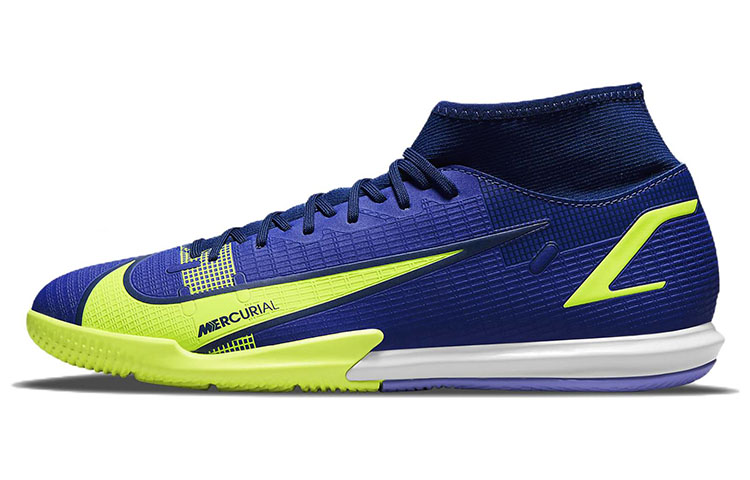 Nike Mercurial Superfly 8 mid-top IC/IN indoor fabric shock-absorbing, non-slip and wear-resistant football shoes for men