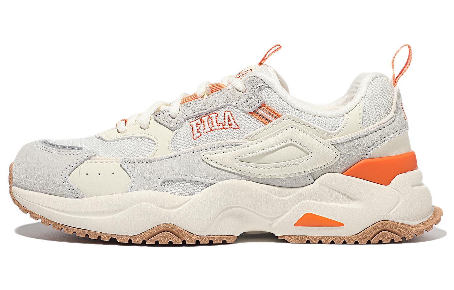 FILA Rayflide Leather Low top Casual Shoes Unisex Gray Orange