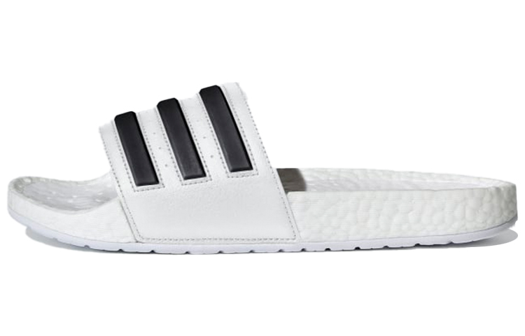 Adilette Boost Adidas Slides 'White Black Stripes'