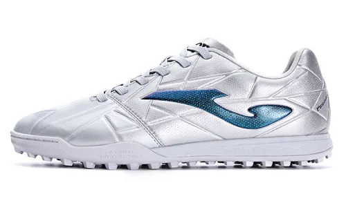 Joma TF Turf Artificial Turf Kangaroo Leather Slip Resistant Abrasion Resistant Soccer Shoes Men's Silver