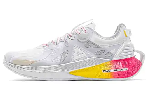 PEAK Slip Resistant, Abrasion Resistant, Cushioning, Breathable Low top Casual Shoes Women's White Red